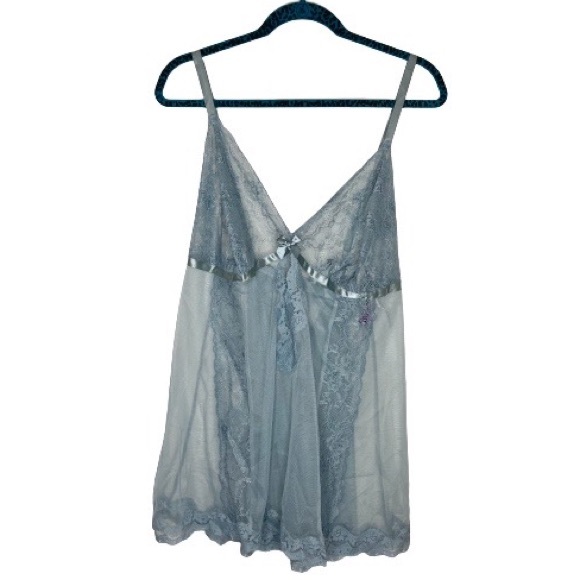 Adore Me Other - NWT Adore Me Alicia Sage Green Lace and Mesh Keyhole Cutout Nightie Negligee 3X